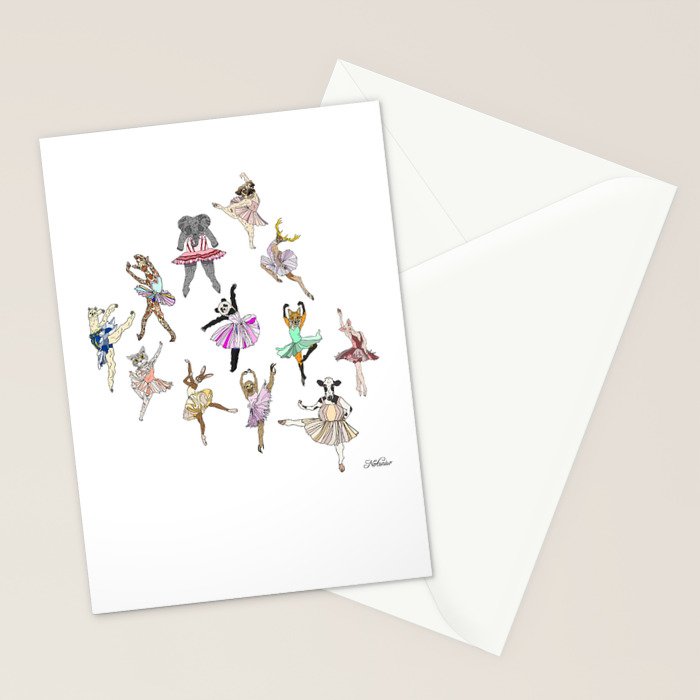 Animal Ballerinas Stationery Card Gallery Image 2