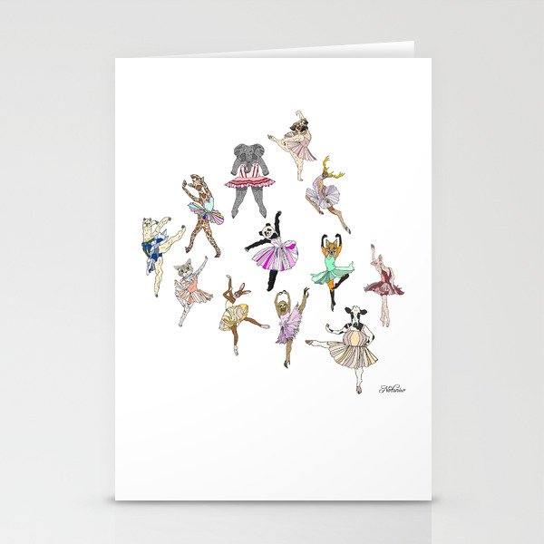 Animal Ballerinas Stationery Card