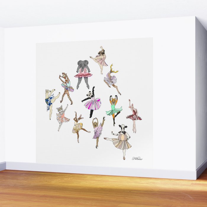 Animal Ballerinas Wall Mural Gallery Image 2