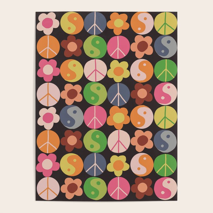 Flower power black Poster Gallery Image 4
