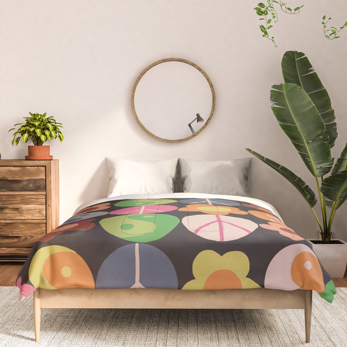 Flower power black Comforter Gallery Image 3