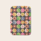 Flower power black Bath Mat Gallery Image 1