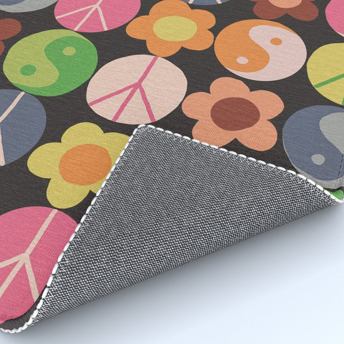 Flower power black Rug Gallery Image 4