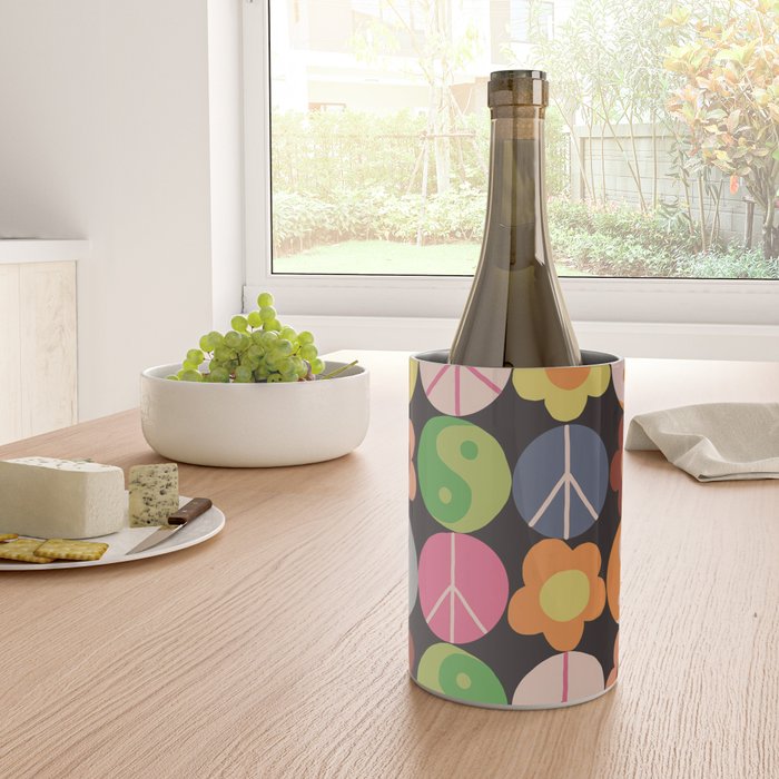 Flower power black Wine Chiller Gallery Image 4