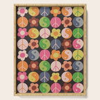 Flower power black Serving Tray Gallery Image 1