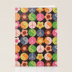 Flower power black Stationery Card Gallery Image 2