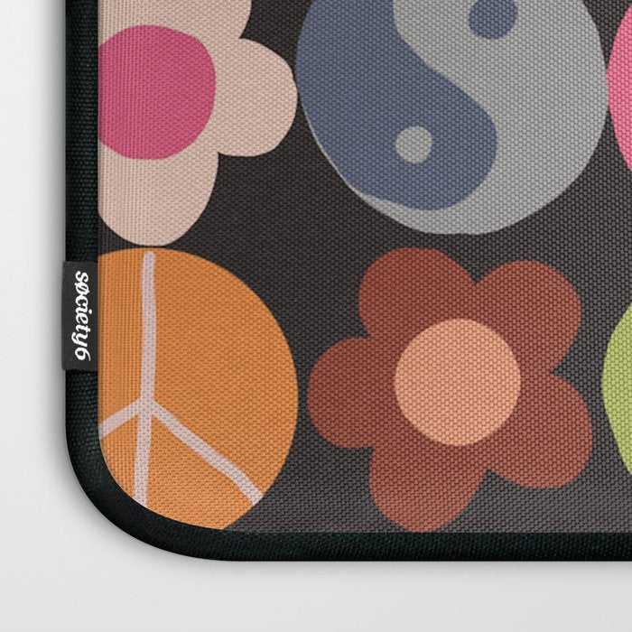 Flower power black Laptop Sleeve Gallery Image 3