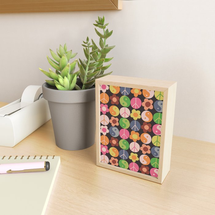 Flower power black Mini Art Print Gallery Image 2