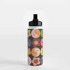 Flower power black Water Bottle Gallery Image 2