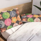Flower power black Pillow Sham Gallery Image 2