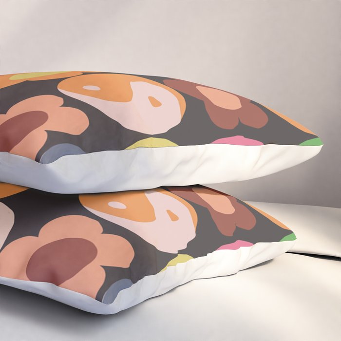 Flower power black Pillow Sham Gallery Image 3