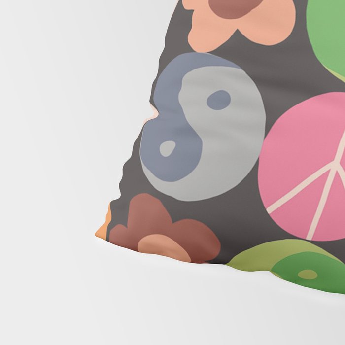 Flower power black Pillow Sham Gallery Image 4
