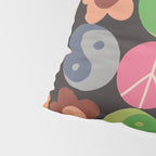 Flower power black Pillow Sham Gallery Image 4