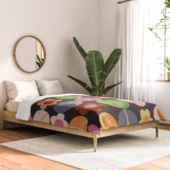 Flower power black Comforter Gallery Image 2