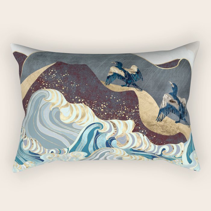 Metallic Waves Rectangular Pillow Gallery Image 2
