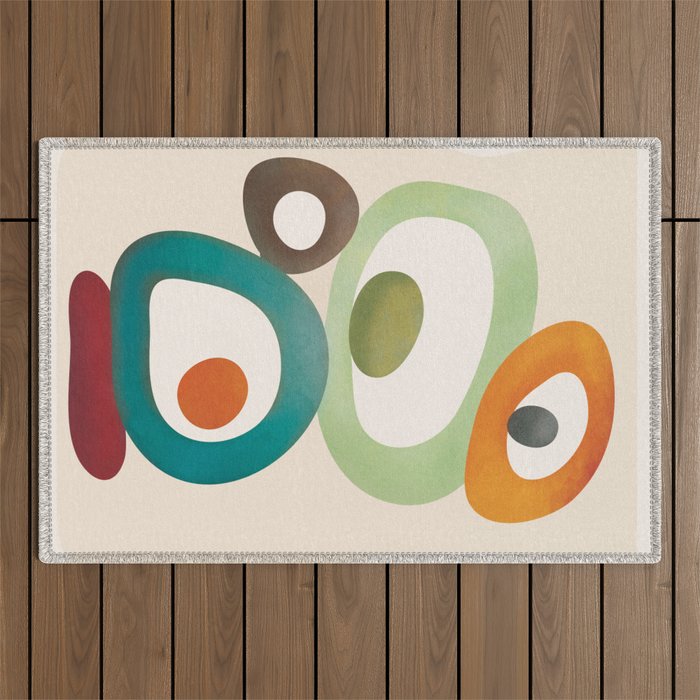 Mid-Century Modern Abstract Art 03 Outdoor Rug Gallery Image 1