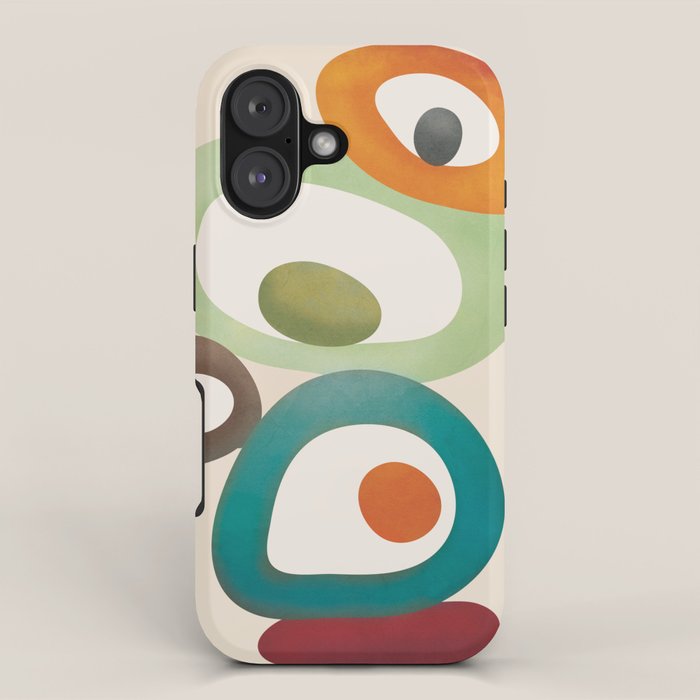 Mid-Century Modern Abstract Art 03 iPhone Case Gallery Image 1