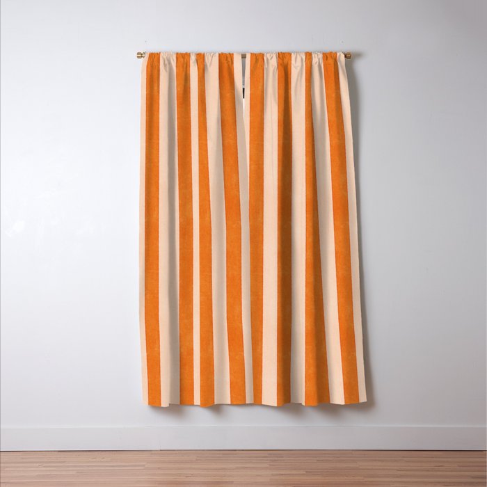 STRIPES 001 D - Pumpkin Window Curtain Gallery Image 3