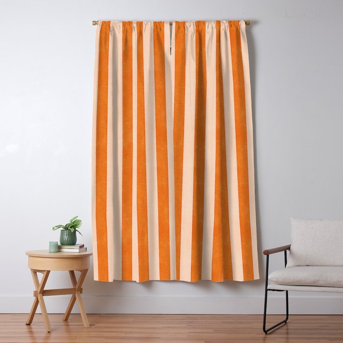 STRIPES 001 D - Pumpkin Window Curtain Gallery Image 1
