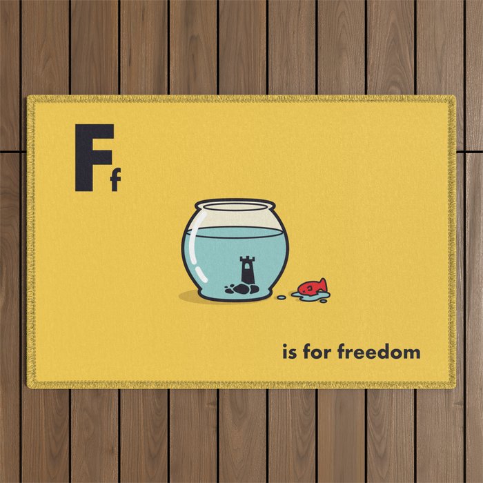 F is for freedom - the irony Outdoor Rug Gallery Image 1