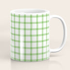 Green geometric plaid gingham pattern Coffee Mug Gallery Image 1