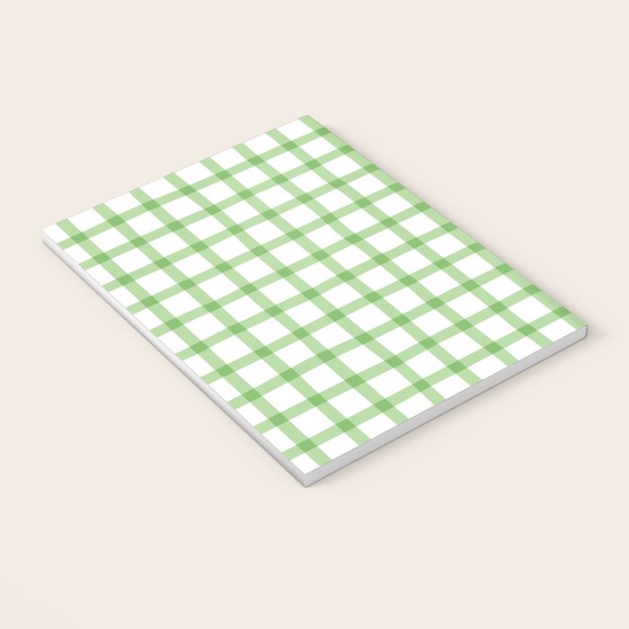 Green geometric plaid gingham pattern Notebook Gallery Image 3