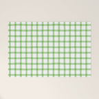 Green geometric plaid gingham pattern Welcome Mat Gallery Image 1