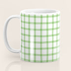 Green geometric plaid gingham pattern Coffee Mug Gallery Image 3