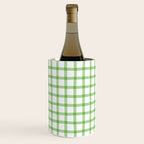Green geometric plaid gingham pattern Wine Chiller Gallery Image 2