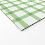 Green geometric plaid gingham pattern Welcome Mat Gallery Image 2