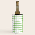 Green geometric plaid gingham pattern Wine Chiller Gallery Image 1