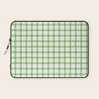 Green geometric plaid gingham pattern Laptop Sleeve Gallery Image 1