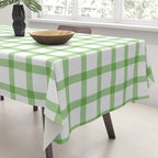 Green geometric plaid gingham pattern Tablecloth Gallery Image 3