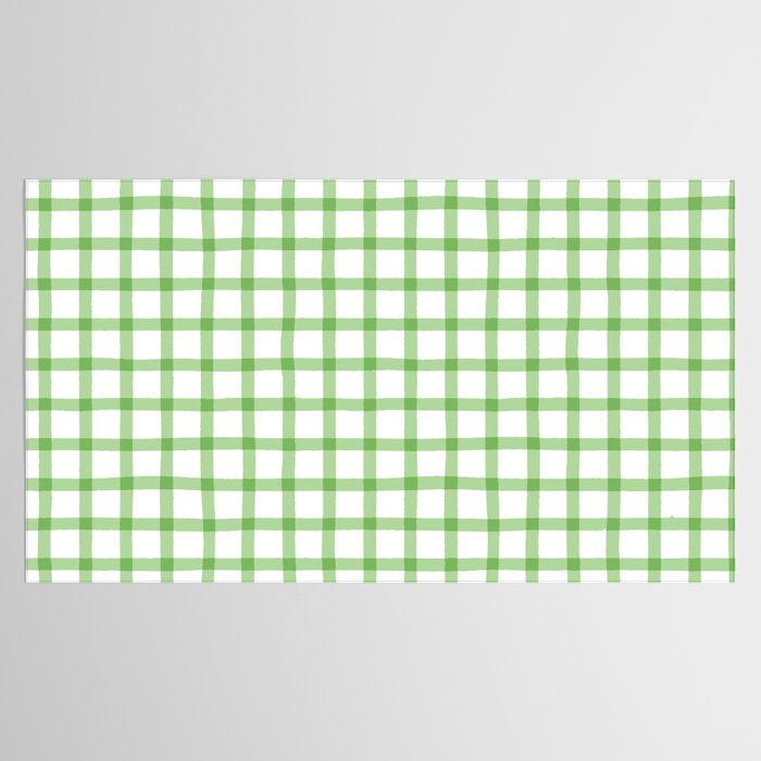 Green geometric plaid gingham pattern Tablecloth Gallery Image 2