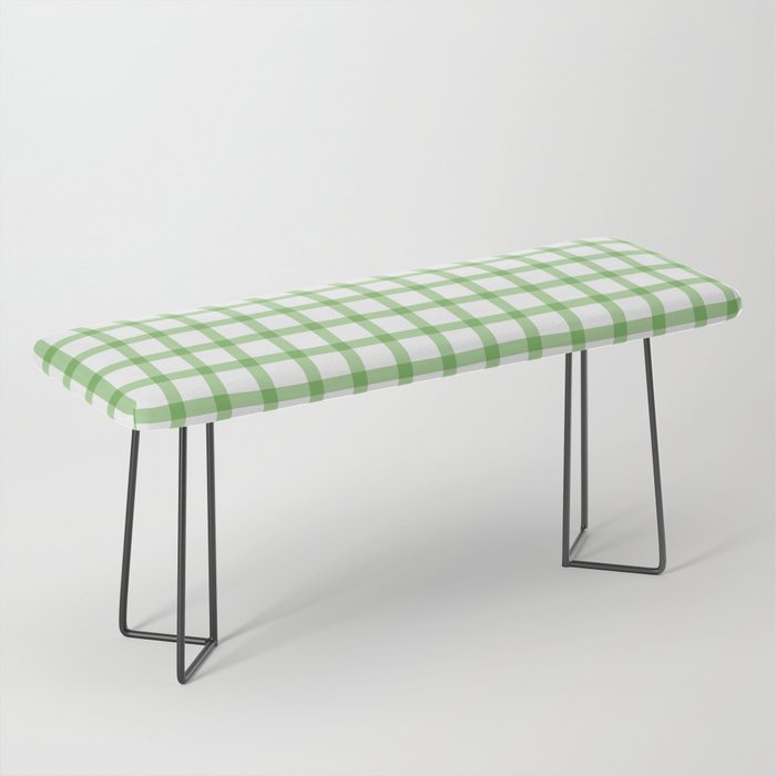 Green geometric plaid gingham pattern Bench Gallery Image 1