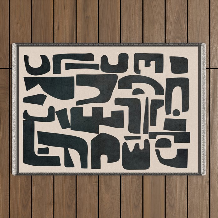 Organic Contemporary Modern Shapes 01 Outdoor Rug Gallery Image 1