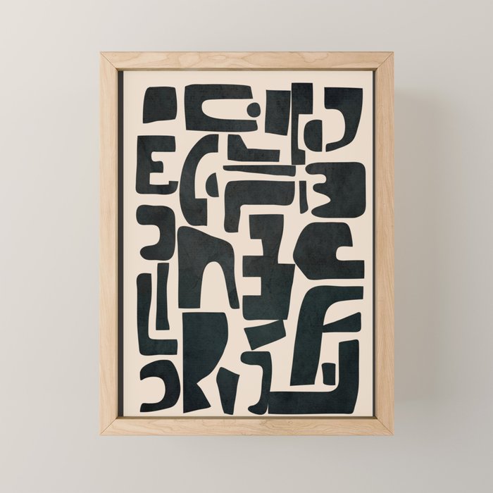 Organic Contemporary Modern Shapes 01 Mini Art Print Gallery Image 1