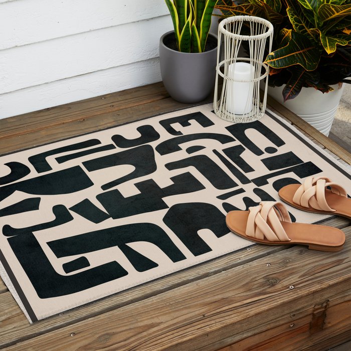 Organic Contemporary Modern Shapes 01 Outdoor Rug Gallery Image 2