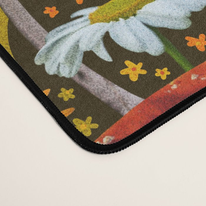 Mushroom Collage Print in Green Desk Mat Gallery Image 4
