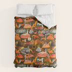 Mushroom Collage Print in Green Comforter Gallery Image 6