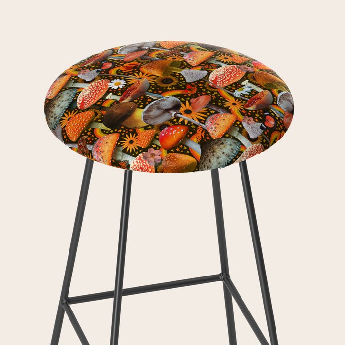 Mushroom Collage Print in Green Stool Gallery Image 2