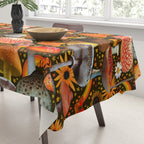 Mushroom Collage Print in Green Tablecloth Gallery Image 3