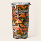 Mushroom Collage Print in Green Travel Mug Gallery Image 2