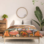 Mushroom Collage Print in Green Comforter Gallery Image 3