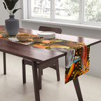 Mushroom Collage Print in Green Table Runner Gallery Image 2