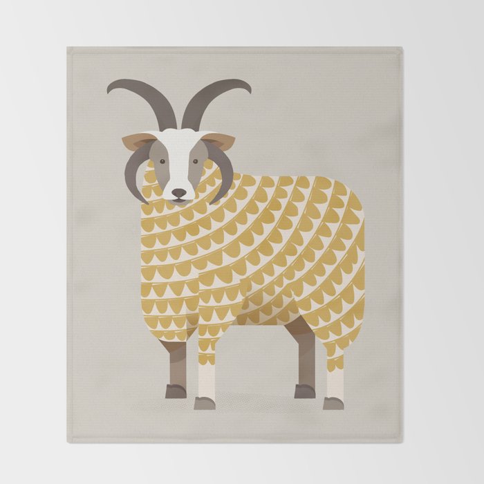 Whimsical Jacob Sheep Throw Blanket Gallery Image 2