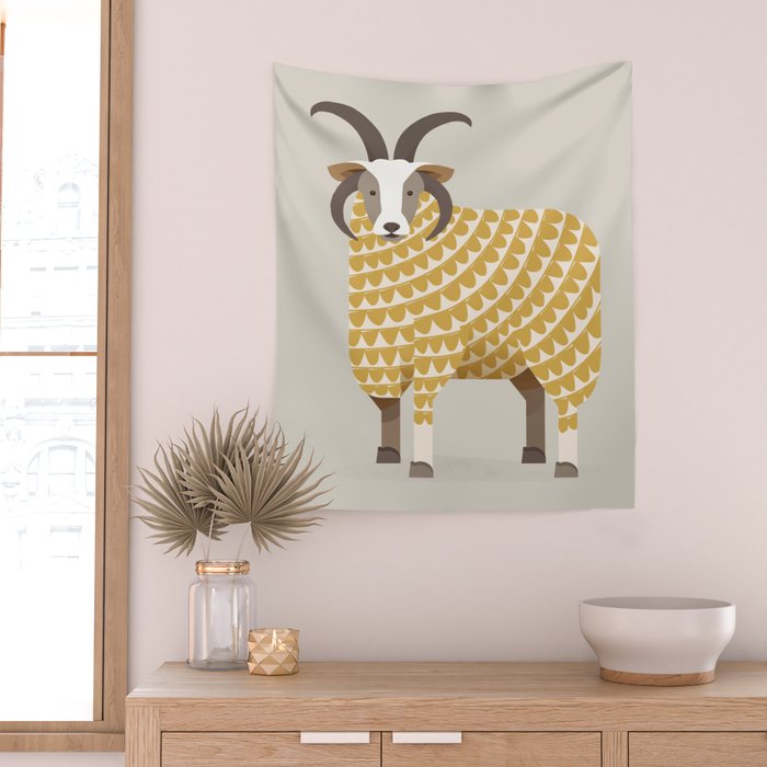 Whimsical Jacob Sheep Wall Tapestry Gallery Image 2