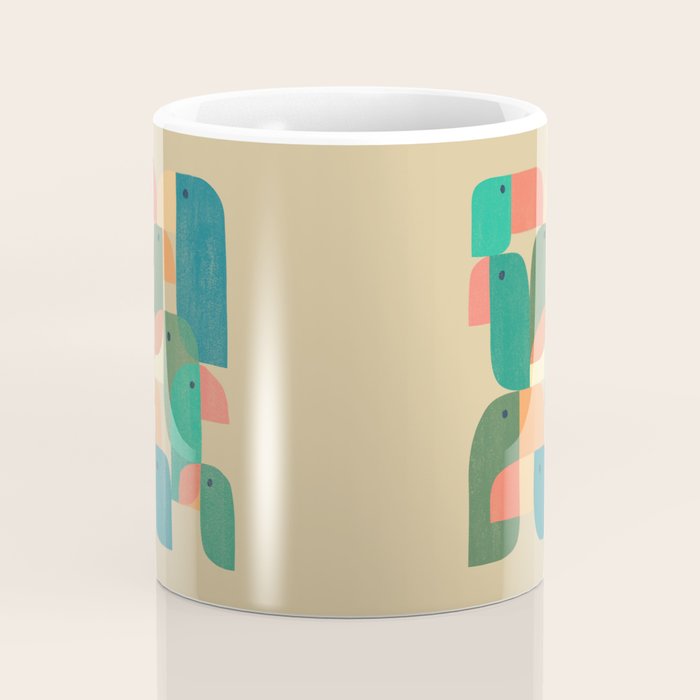 Mid-century tropical birds Coffee Mug Gallery Image 4