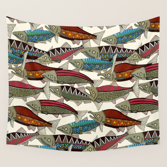 Alaskan salmon pearl Wall Tapestry Gallery Image 4