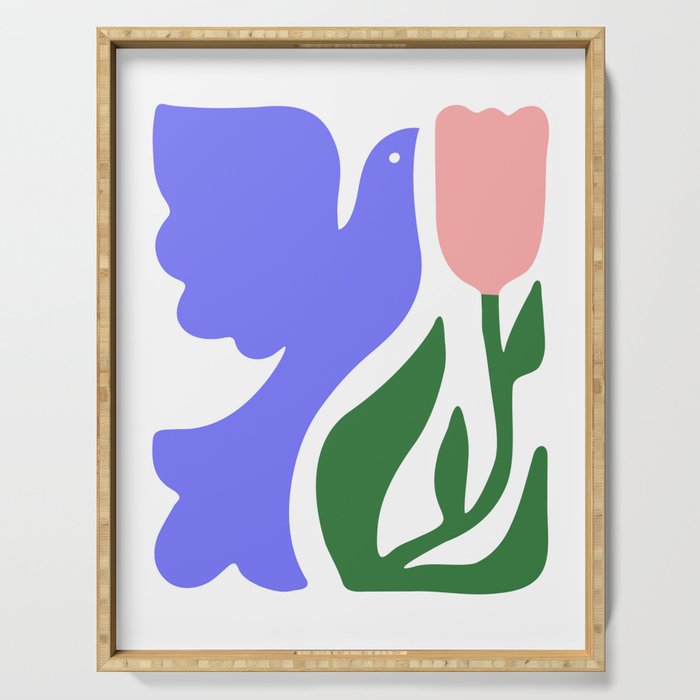 Abstract colorful flower nature art Serving Tray Gallery Image 1